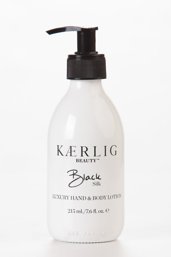 black silk luxury hand and body lotion