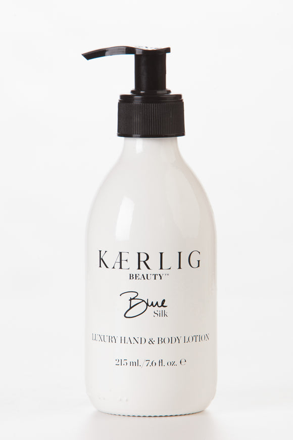 blue silk luxury hand and body lotion