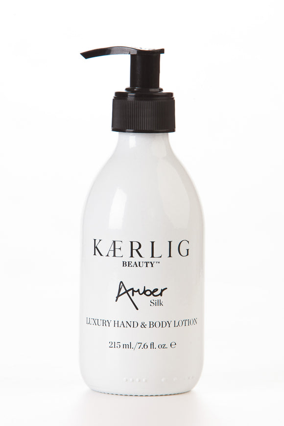 amber silk luxury hand and body lotion